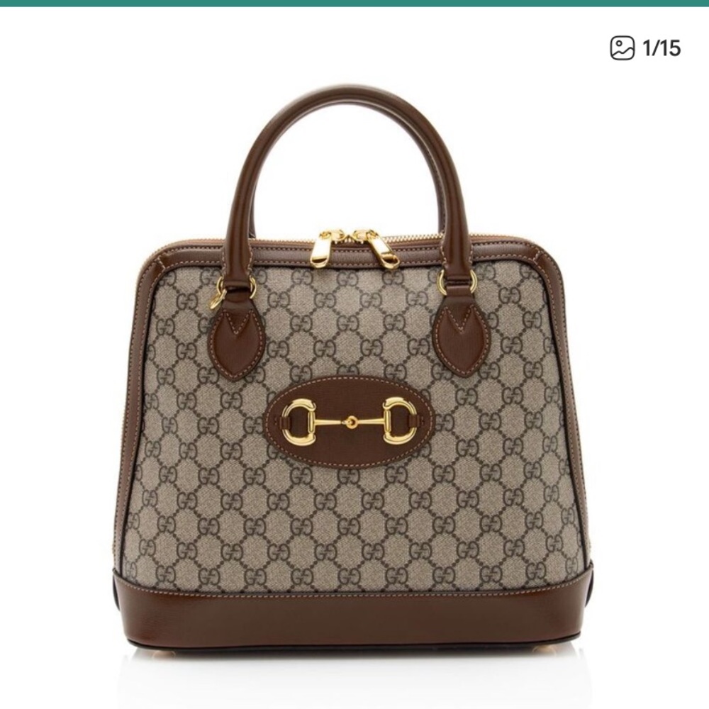Gucci GG Supreme Horsebit Medium Top Handle Bag